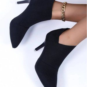 Black Pointed Toe Bootie